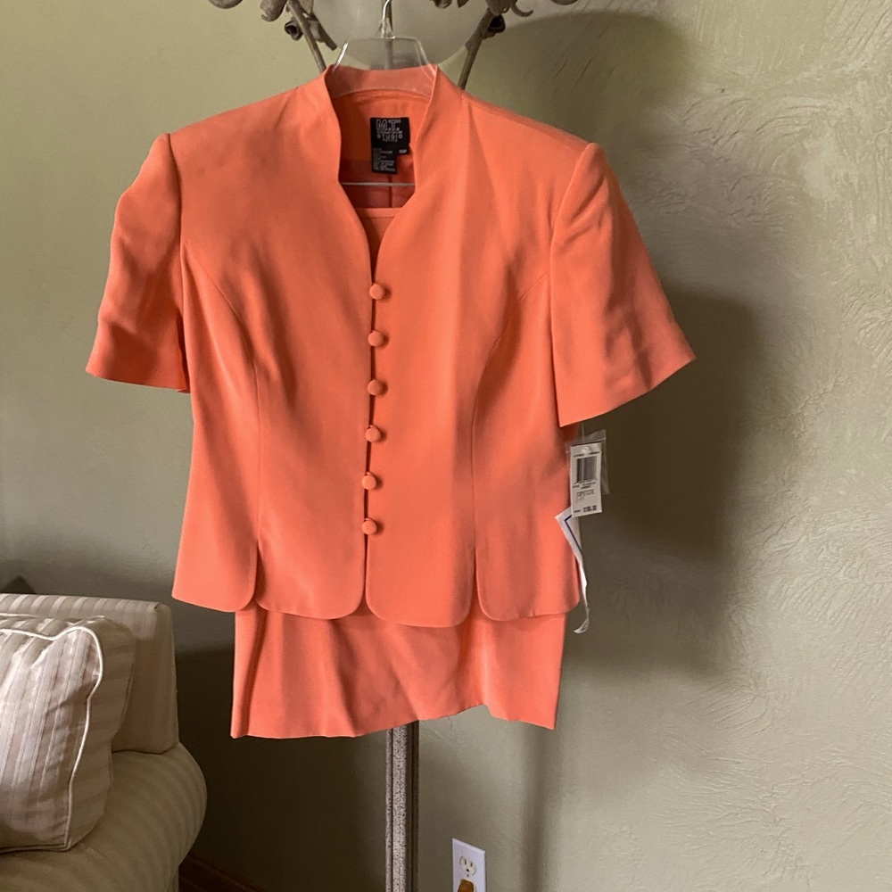 NWT Soft Coral color faux suede two-piece dress - size 10P